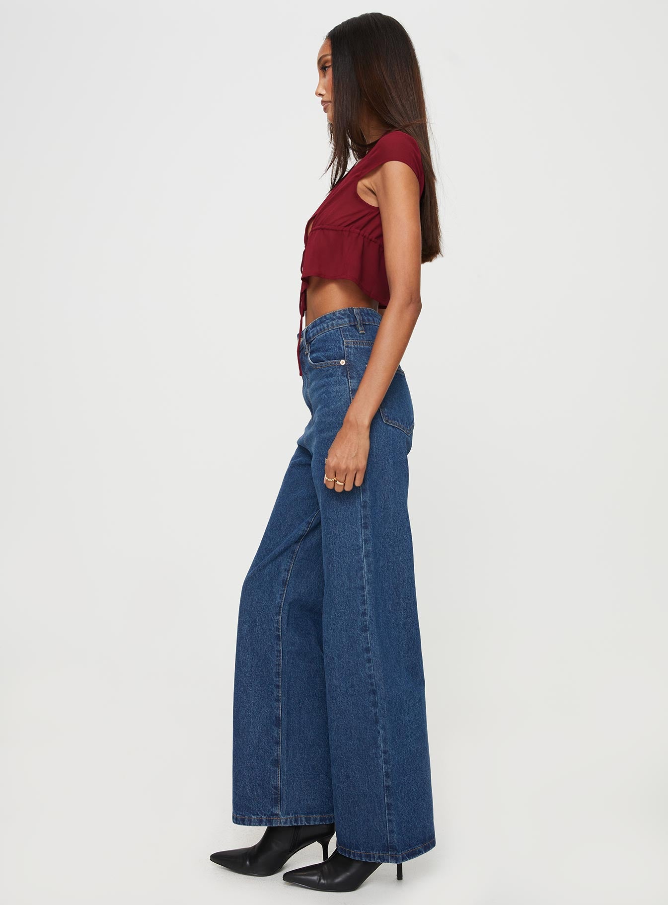 product Princess Polly High Waisted  Nicolo Jeans Mid Blue Denim