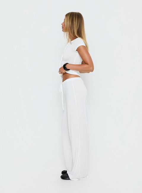 Gavrielle Jersey Wide Leg Trousers White