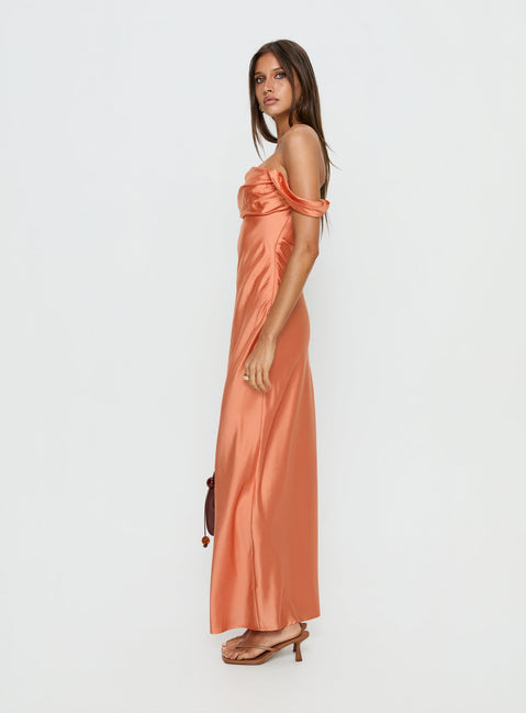 Azura Off The Shoulder Maxi Dress Orange