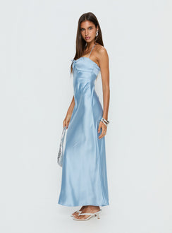 Fireproof Halter Maxi Dress Baby Blue