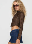 Biker jacket Faux leather, cropped fit, zip fastening, silver hardware, curved hem Non-stretch material, fully lined