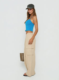 Scarletta Ultra Wide Cargo Trousers Natural