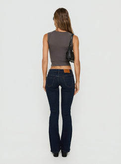 Naketa Ultra Low Rise Bootleg Jeans Raw Denim