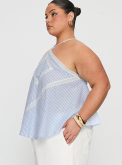Jezabele Halter Top Blue Stripe Curve