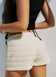 back view of model wearing Princess Polly Kourt Bloomers Porcelain Low Rise Shorts 