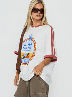 Del Mar Surf Club Oversized Grafik-T-Shirt Weiß / Mehrfarbig