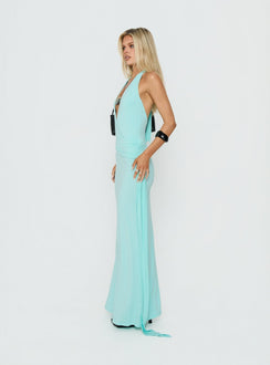 So Major Draped A-Line Maxi Dress Blue