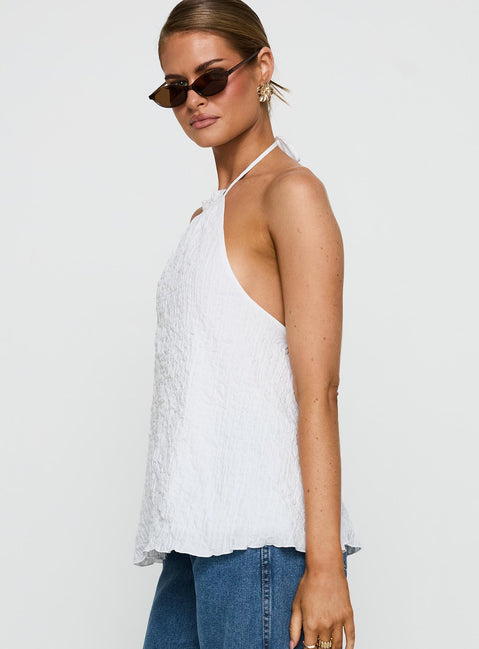 Flutter Halter Top White