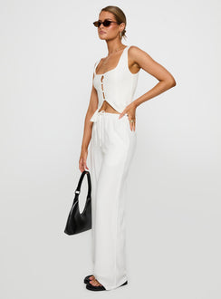 Parklea Linen Blend Pants White