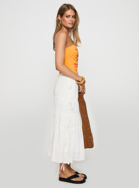 Perky Maxi Skirt White