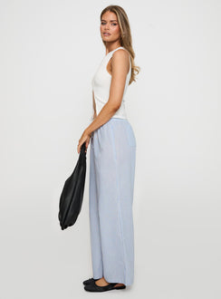 Holiday Tie Front Pant Blue/ White Stripe