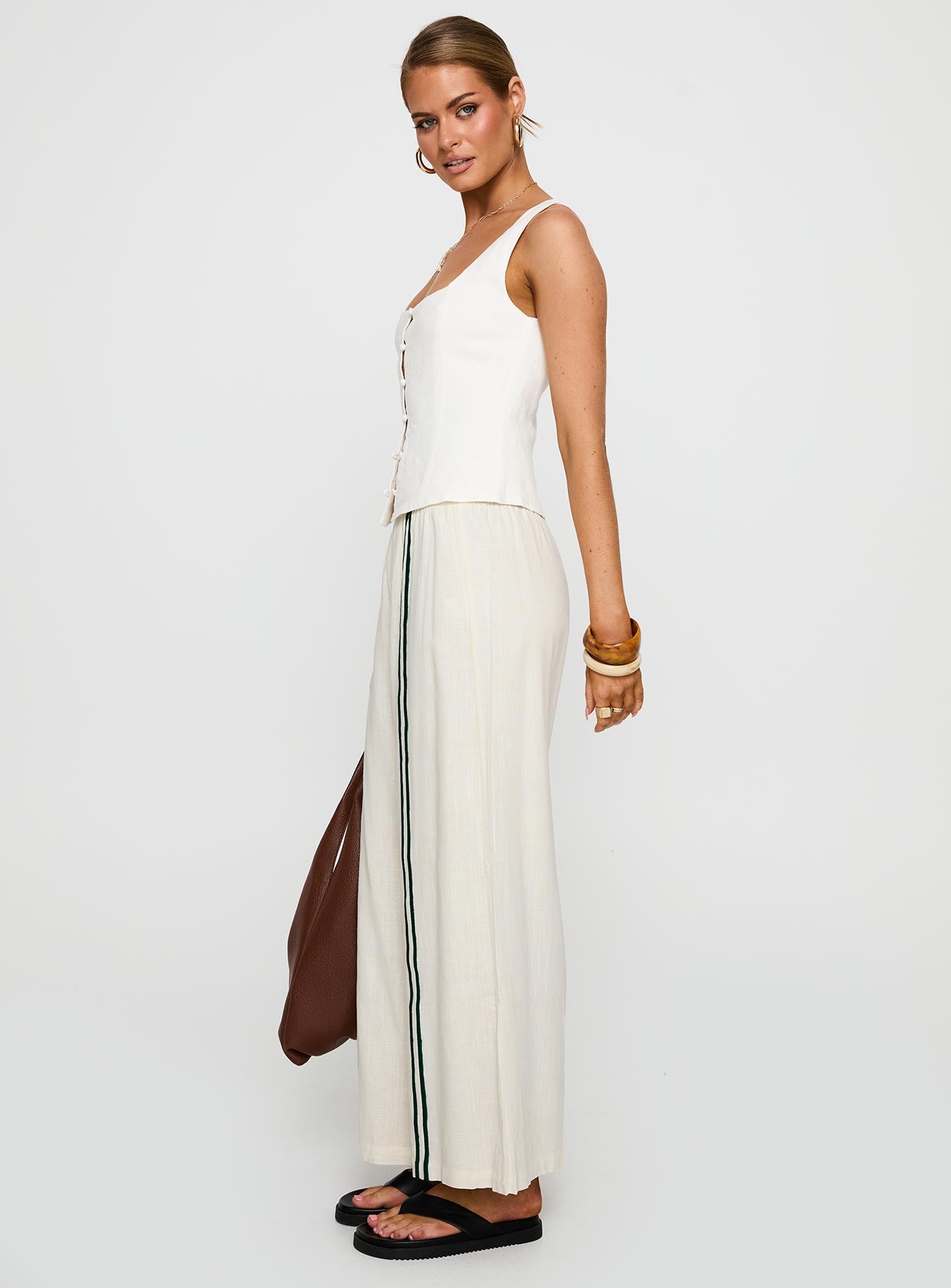 Telling Lies Pants White / Green