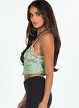 product Princess Polly Sleeveless Square Neck  Beattie Cami Top Green