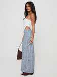 Rotelle Maxi Skirt Blue Floral