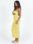 product Princess Polly Square Neck  Talena Strapless Midi Dress Yellow