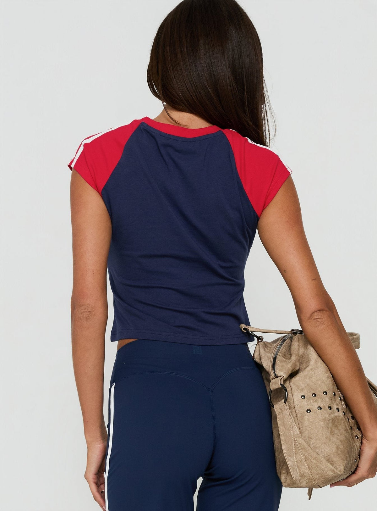 Goal Digger Graphic Baby Tee Red / Navy