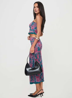 Matching two-piece set Strapless style. elasticated band at bust, layered lettuce edge hem Elasticated waistband, slim fit, layered lettuce edge hem Princess Polly Lower Impact 