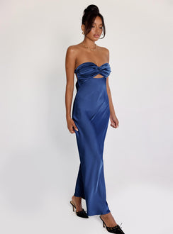 Faviola Strapless Maxi Dress Blue