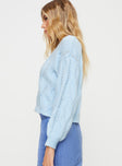 Keygan Cable Knit Sweater Blue Princess Polly  Cropped 