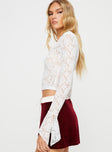 product Princess Polly Full Sleeves Square Neck  Relli Long Sleeve Lace Top White