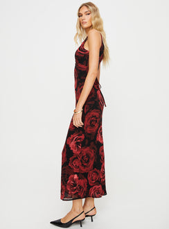 product Princess Polly High Neck  Maysa Rose Maxi Dress Black / Red