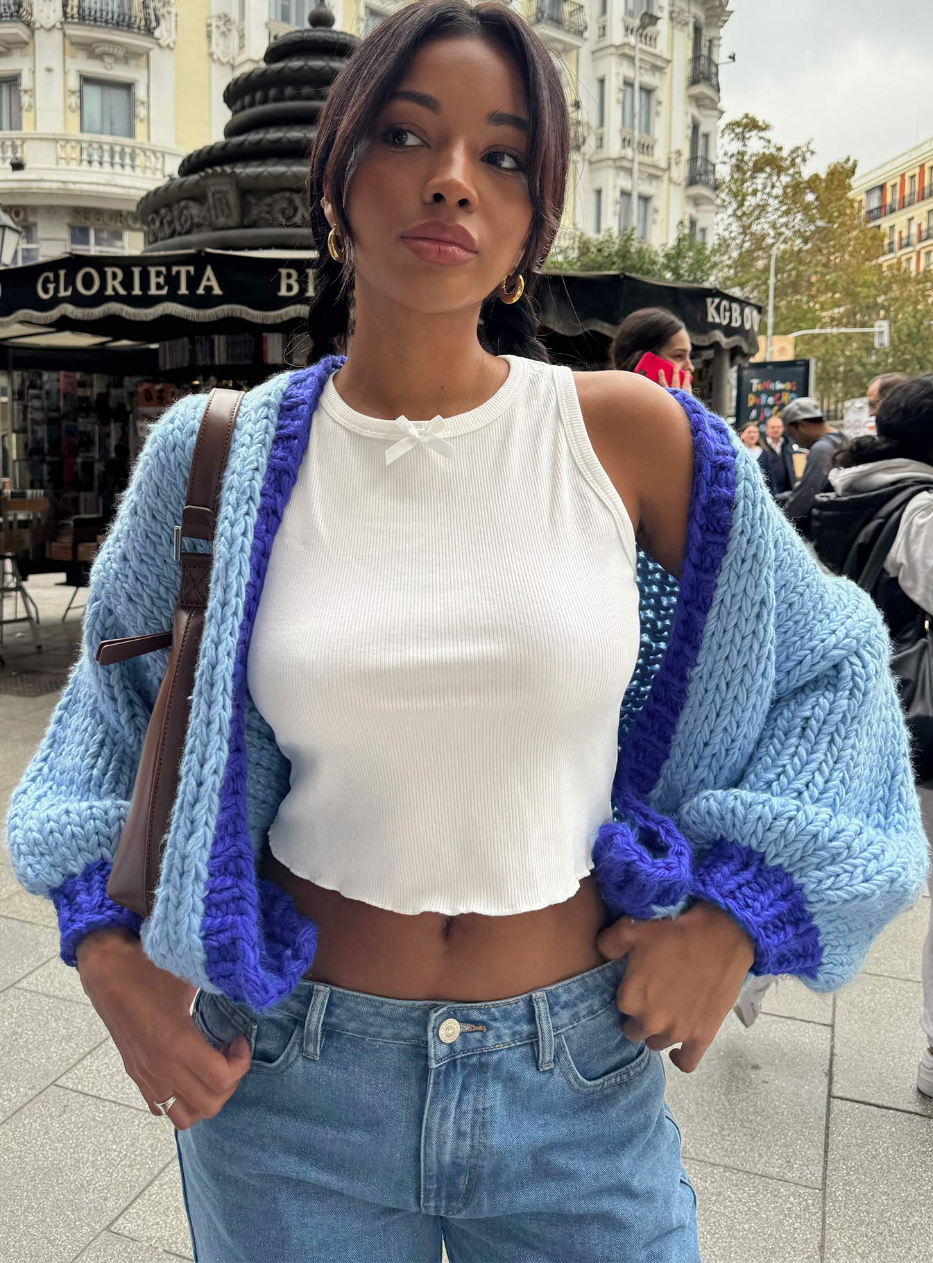 product Lester Knit Cardigan Blue Princess Polly  Cropped 