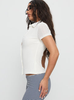 When You Sleep Short Sleeve Top White