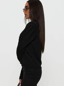 side view of model wearing Princess Polly Denmark Cardigan Black Cropped 