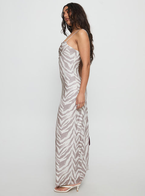 Kierra Mesh Maxi Dress Zebra