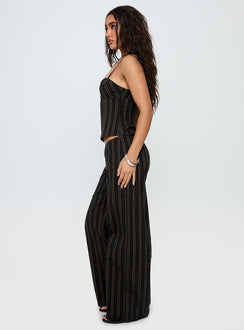 Kierstyn Corset Set Black Stripe