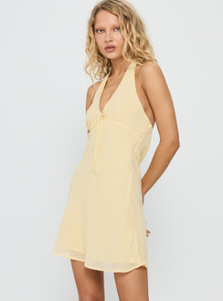 Laraline Halter Mini Dress Lemon