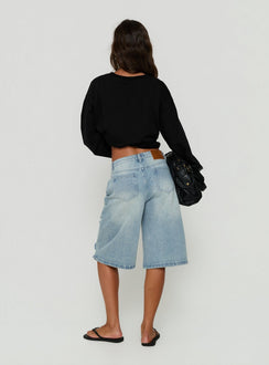 Kolumbia Low Rise Distressed Jort Hellblau Vintage