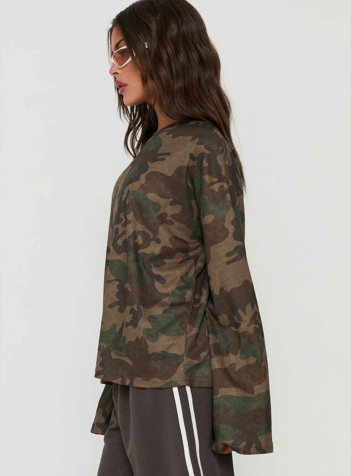 Arlla Waffeljersey Langarmshirt Camo