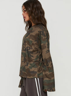 Arlla Waffeljersey Langarmshirt Camo