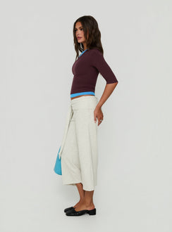 Allena Gaucho Shorts mit Bindedetail Grau Melange