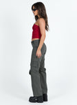 Front view of model wearing  front Princess Polly High Waisted Pants High Waisted Pants High Waisted Pants High Waisted Pants  Wileman Cargo Pants Grey