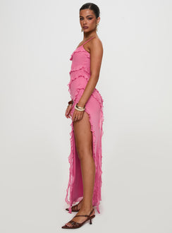 Valerian Frill Maxi Dress Pink