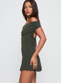 I Attract It Cowl Halter Playsuit Green