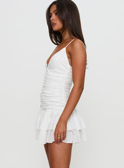 Rothea Mini Dress White Brodierie