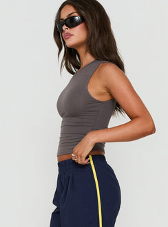 Camrynn High V Boxy Tanktop Schiefergrau