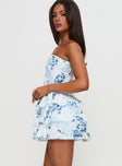 Sunkiss Frill Mini Dress White / Blue Petite