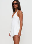 Spirit Pleat Tennis Romper White