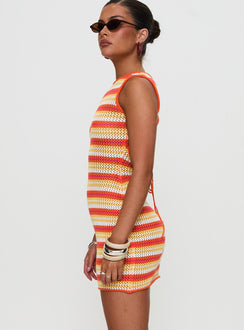 Oxygen Mini Dress Orange Stripe