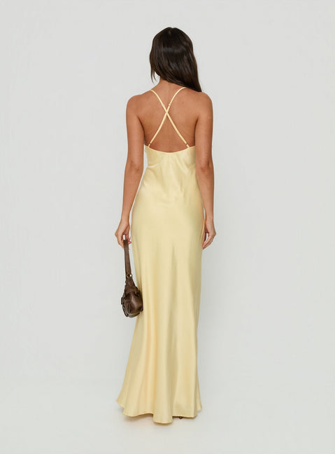 Klairee Halter Lace Maxi Dress Butter