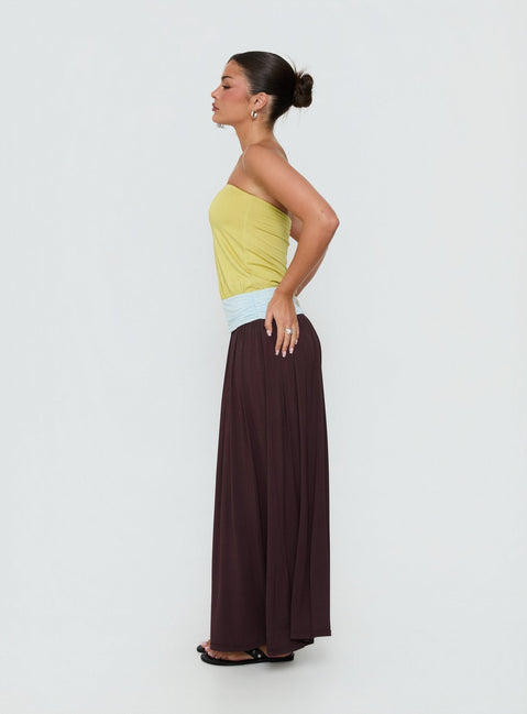 Heart Swarm Colour Block Strapless Maxi Dress Multi