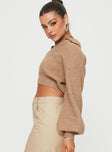 Hartlen Collared Sweater Beige Princess Polly  Cropped 