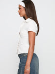 Lift Off Button Up Top White