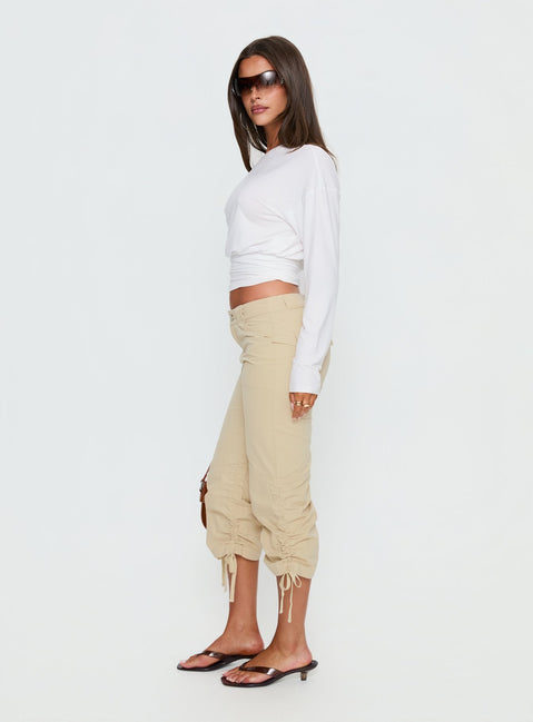 Hot Rod Capri Pant Beige