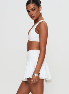Dynamic Pleat Active Skort White