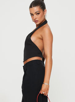 product Princess Polly Sleeveless Scoop Neck  Je Suis Halter Top Onyx